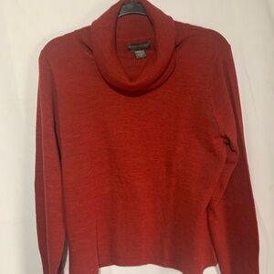 Banana Republic Rich Red Turtleneck Sweater Italian merino